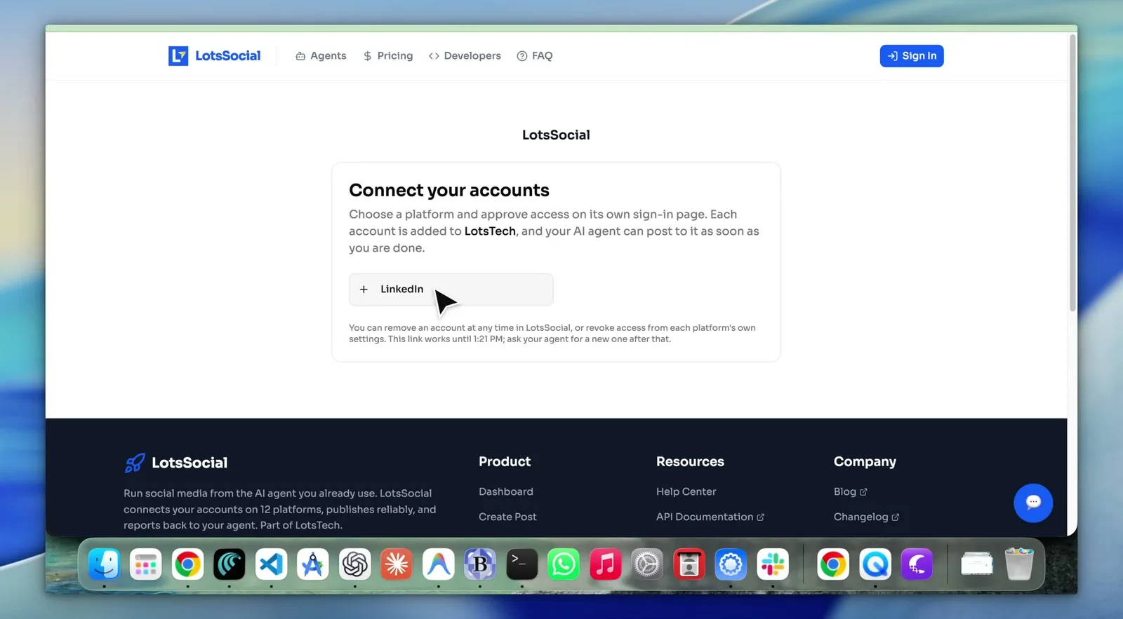 The LinkedIn connection step from the founder's recording